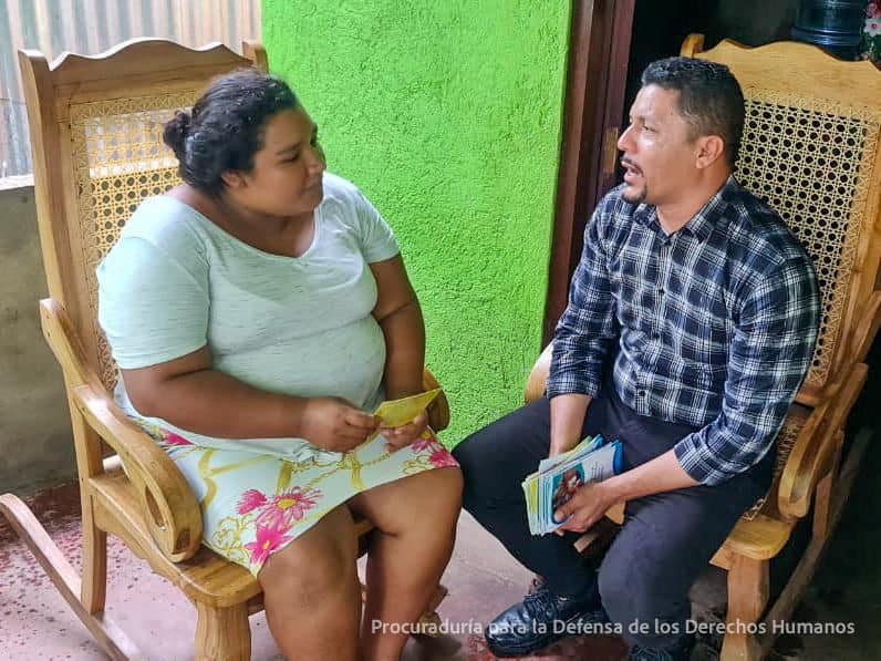 PDDH realizó visitas directas a familias de Quezalguaque, departamento de León.